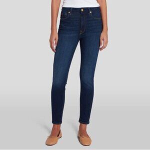 7 for all Mankind Dark Wash Blue Low rise the ankle skinny jeans size 26